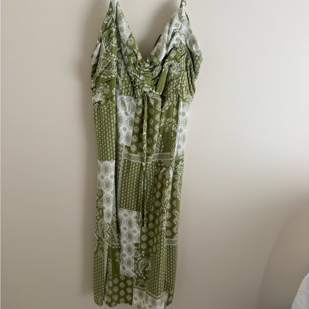 Green Patterned Women's Dress